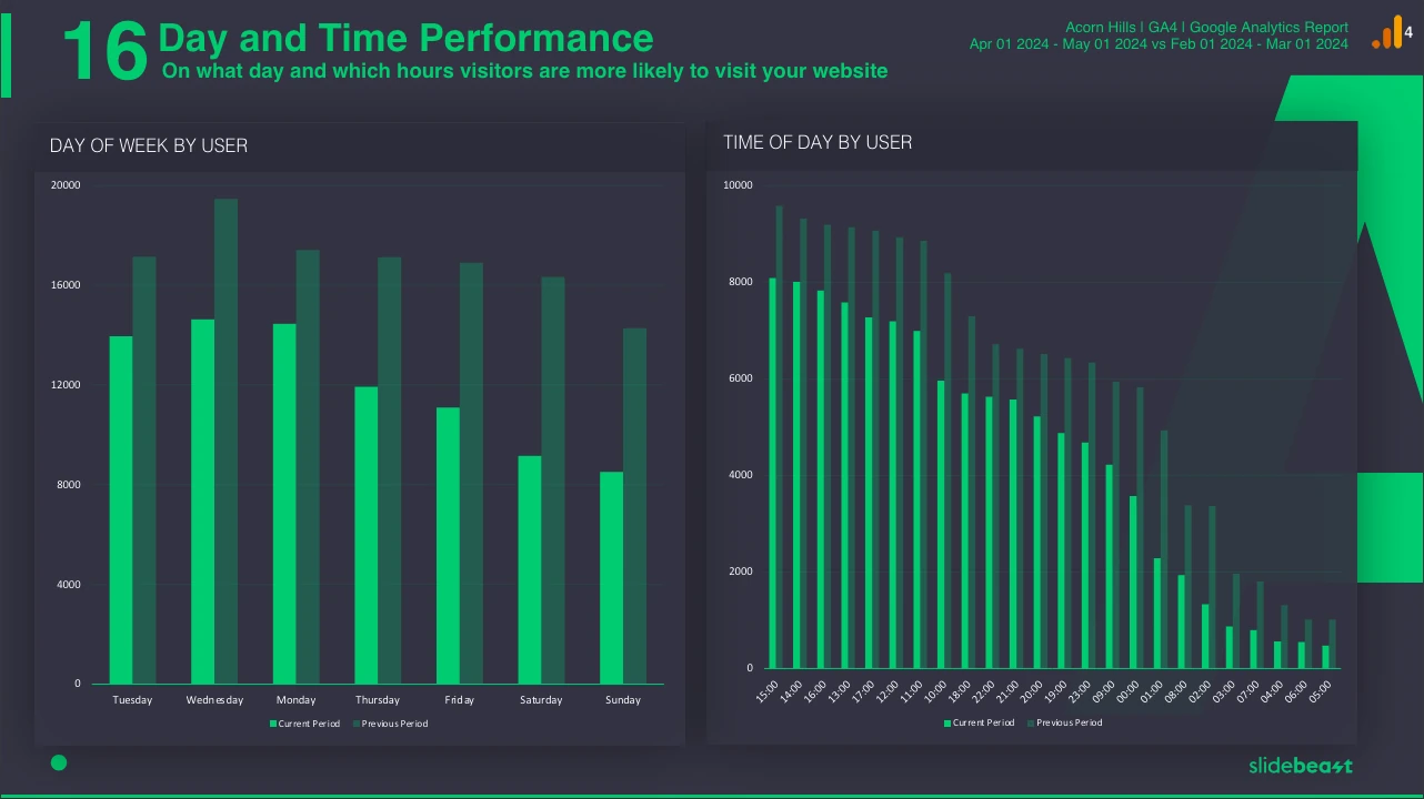 Slidebeast Demo Report Day and Time Performance Page