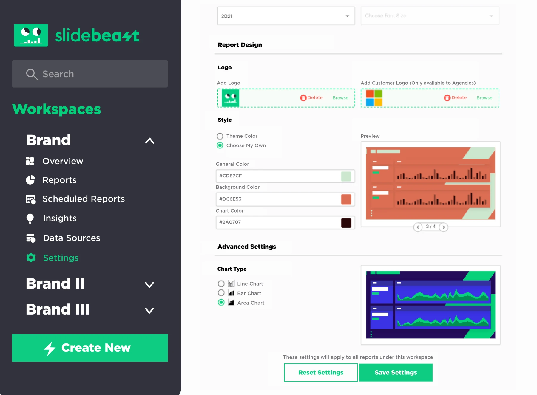 Slidebeast Workspace Settings