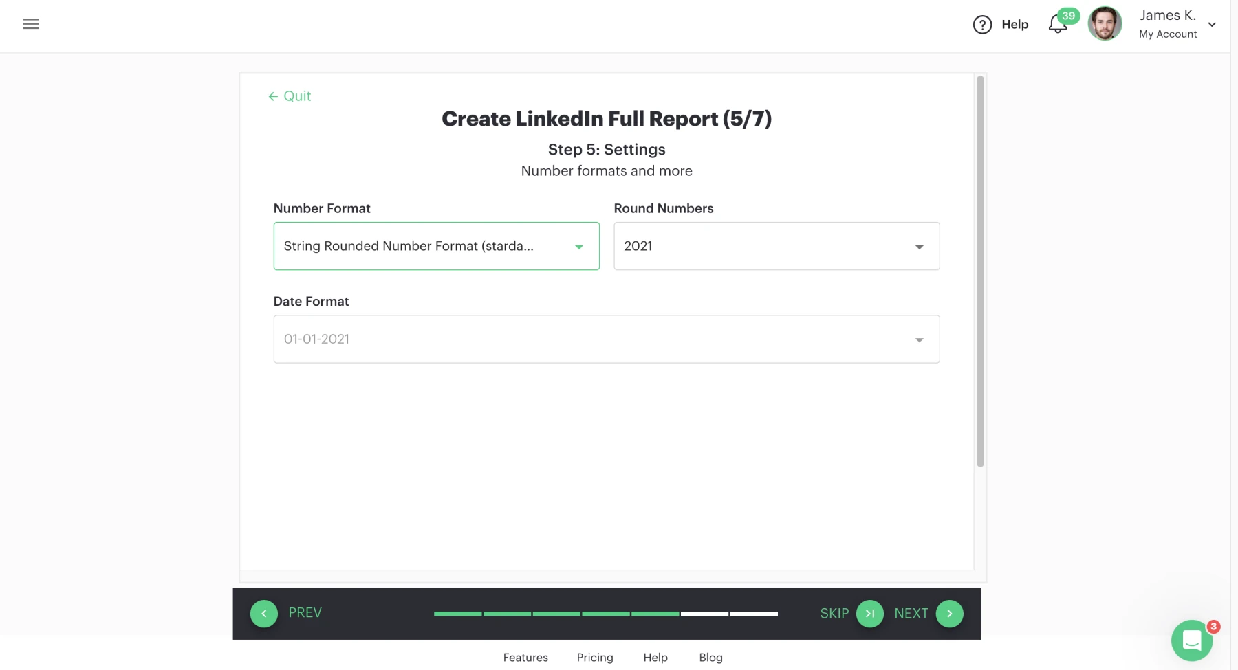 Slidebeast Report Creation Number Formatting