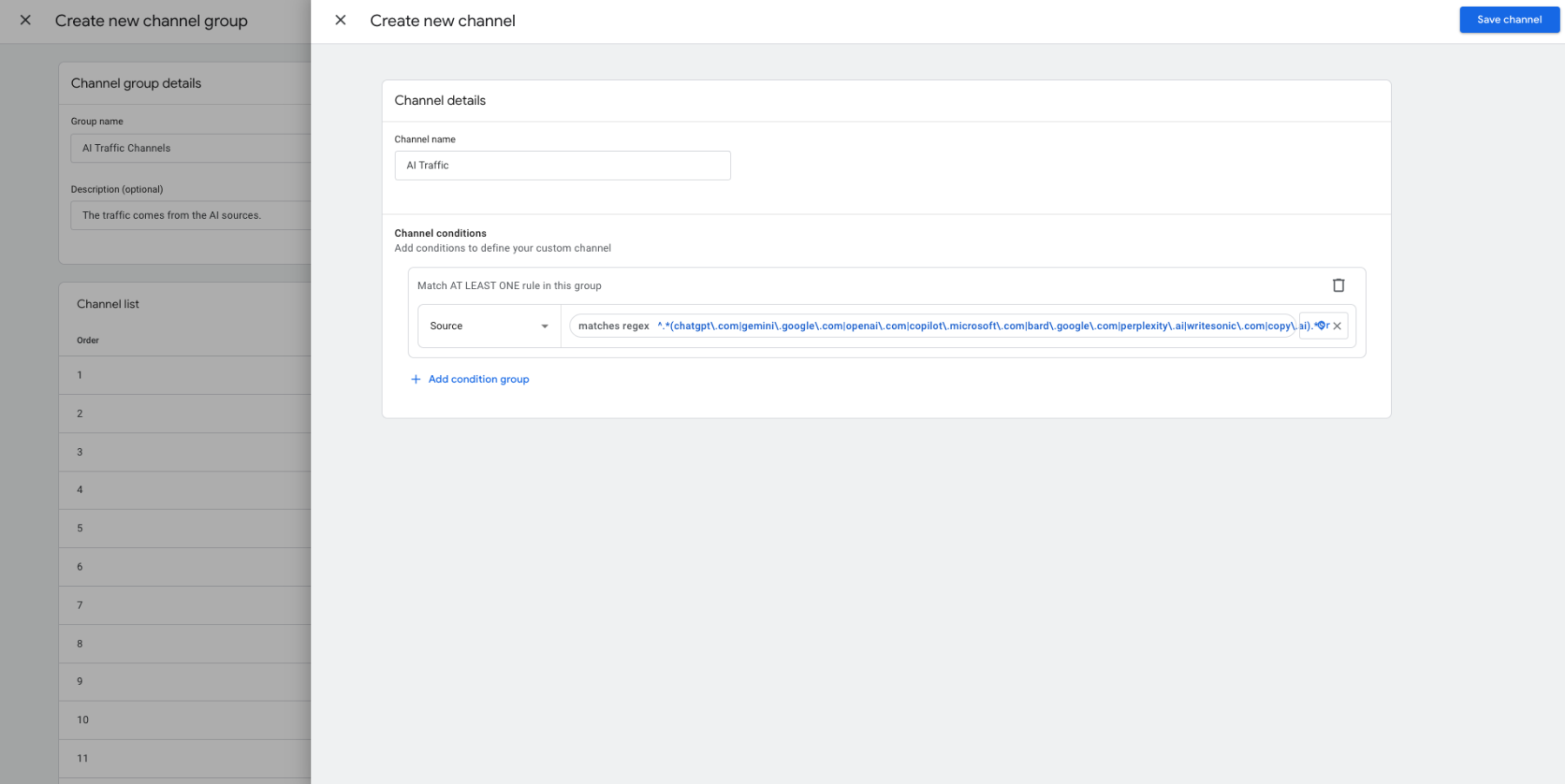 GA4 Add New Channel Group Data Settings with Slidebeast