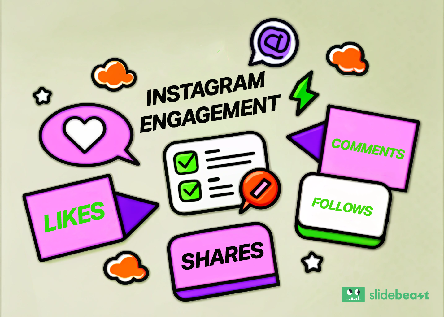 Instagram Engagement Illustration by Slidebeast