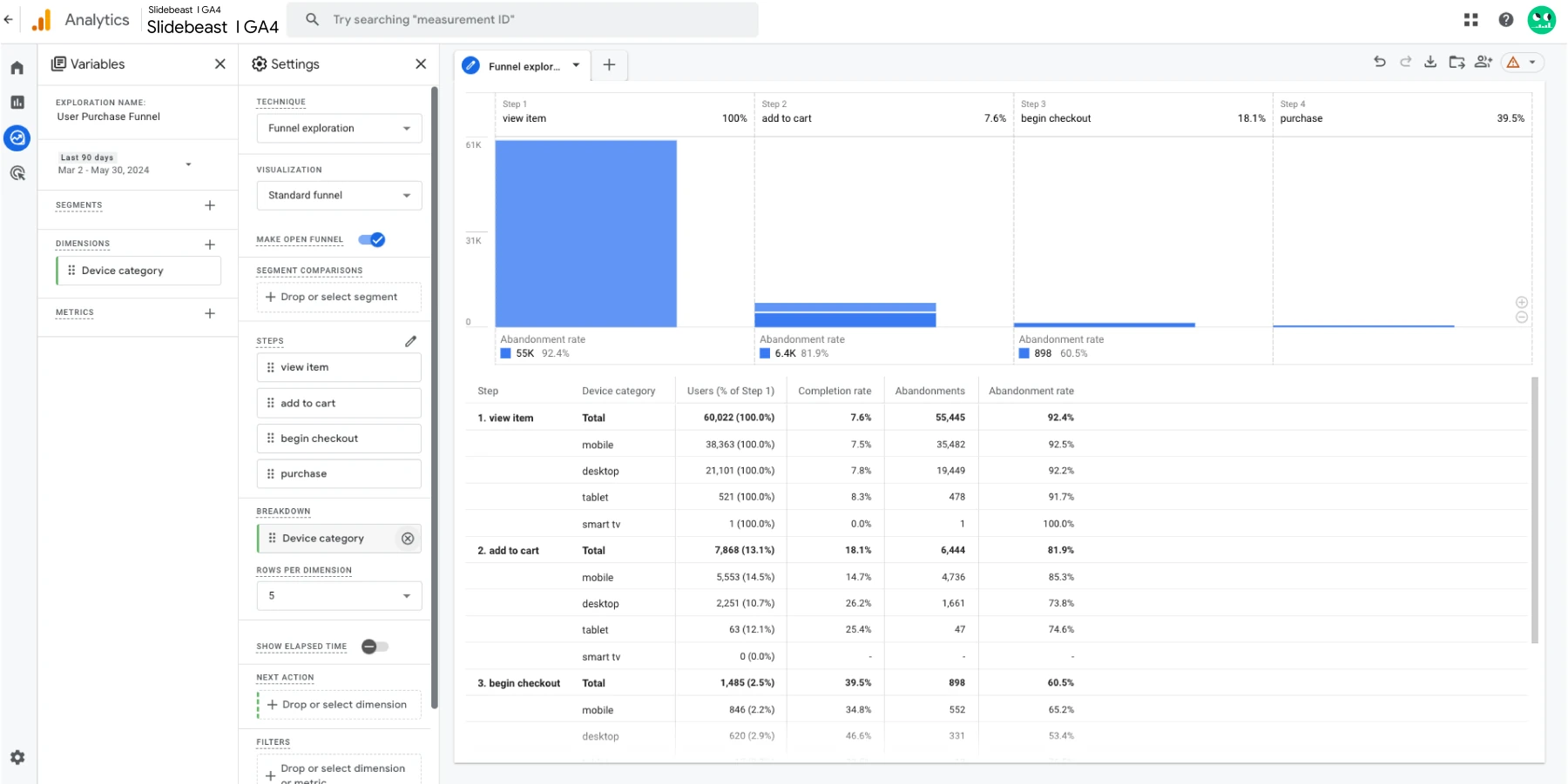 google analytics settings screenshot