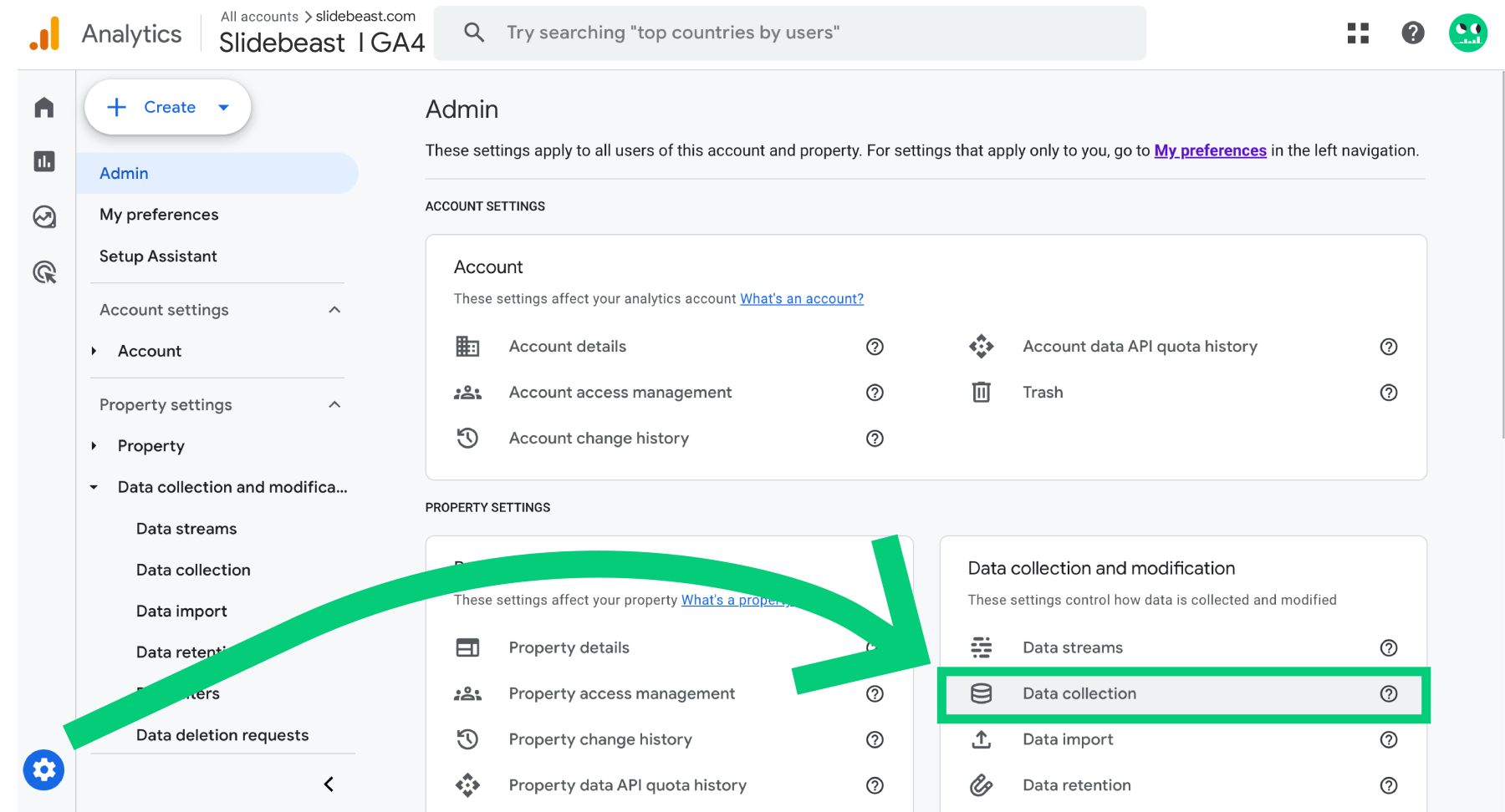 Google Analytics 4 Admin Settings