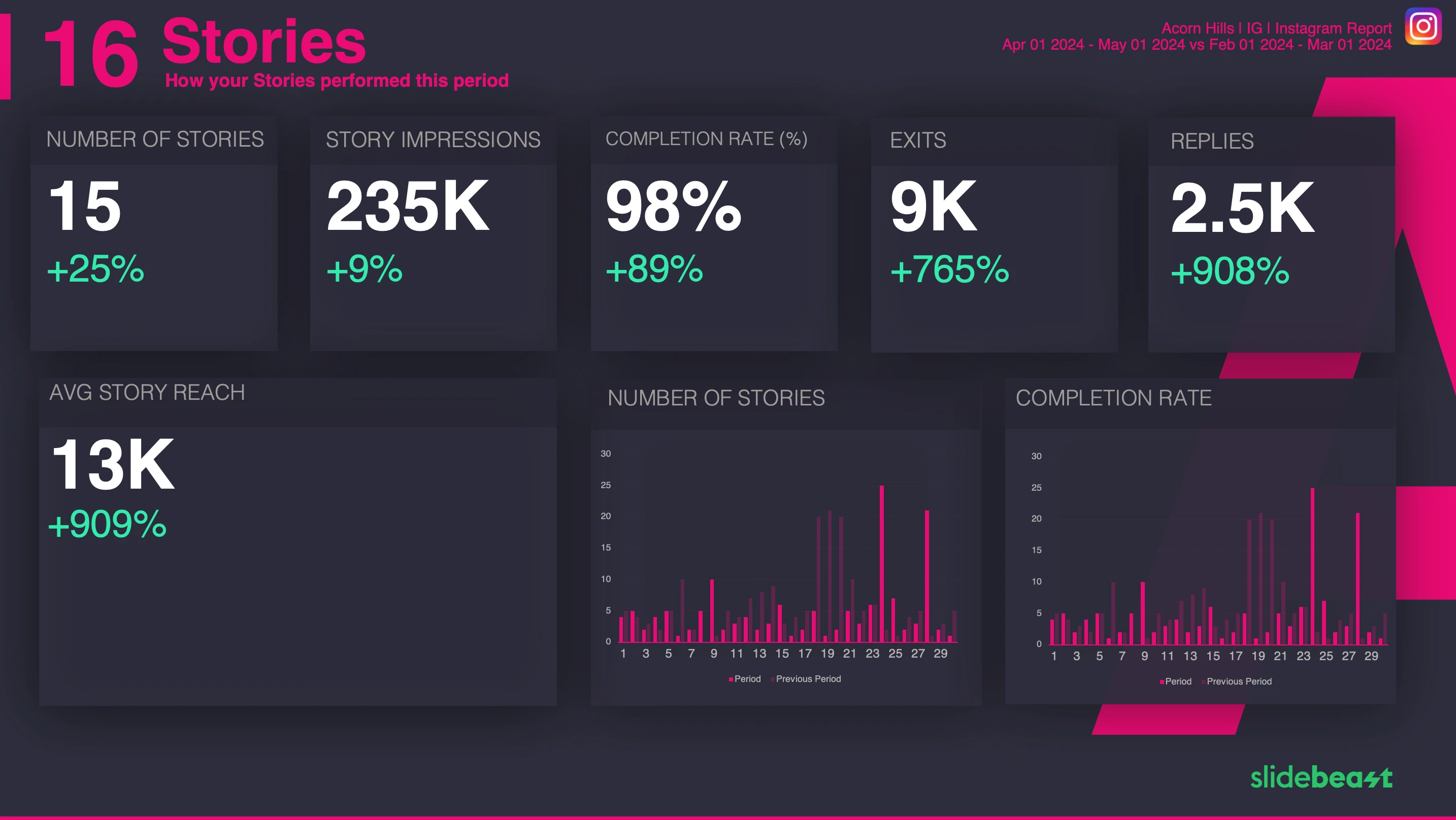 Instagram Stories Performance Report Template 3