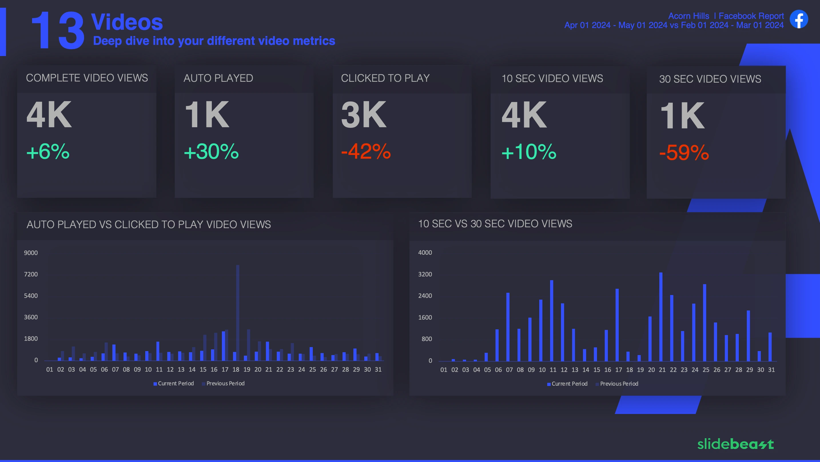 Facebook Dashboard Report Template 2