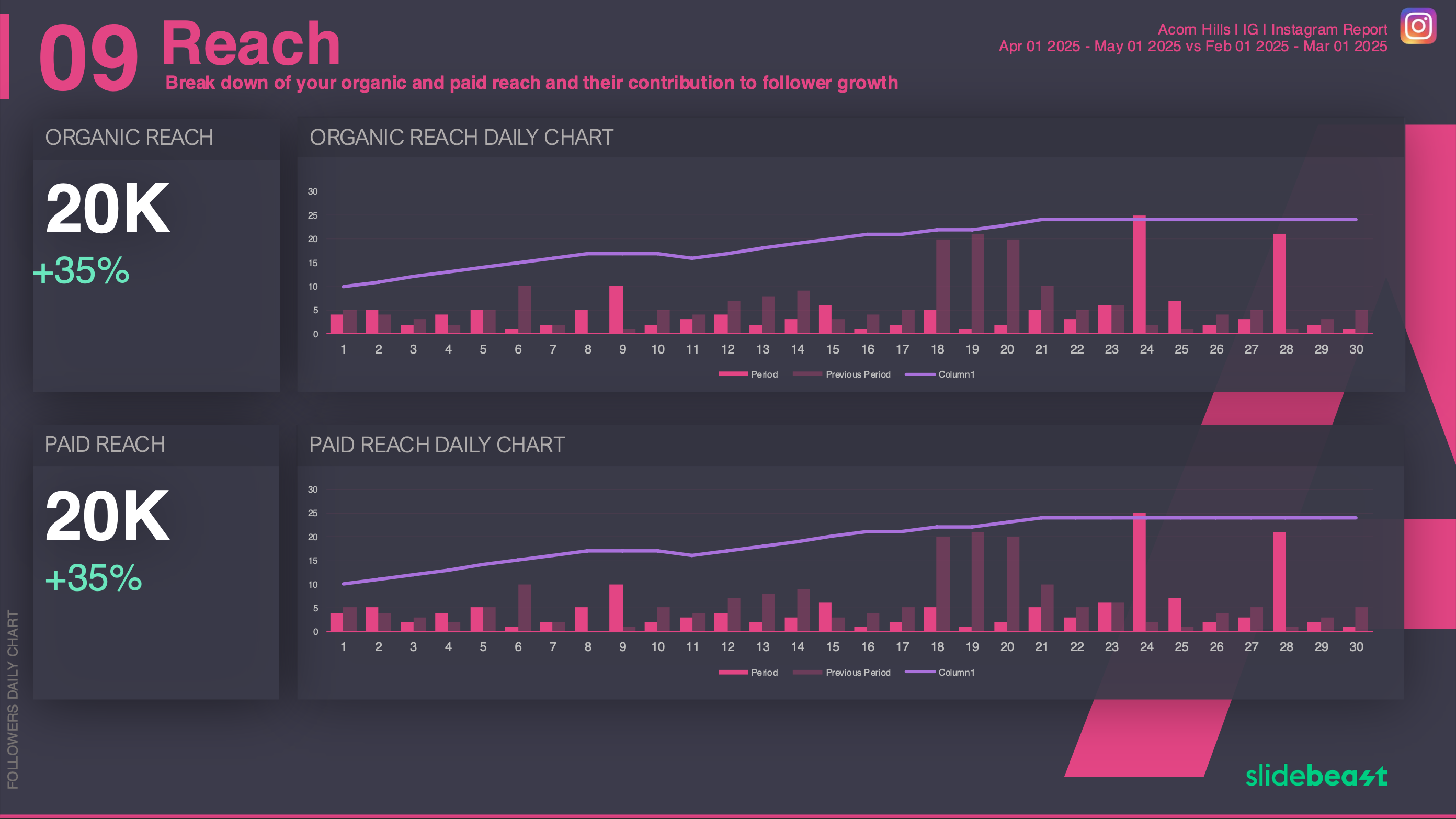 Instagram Impressions & Reach Report Template 3