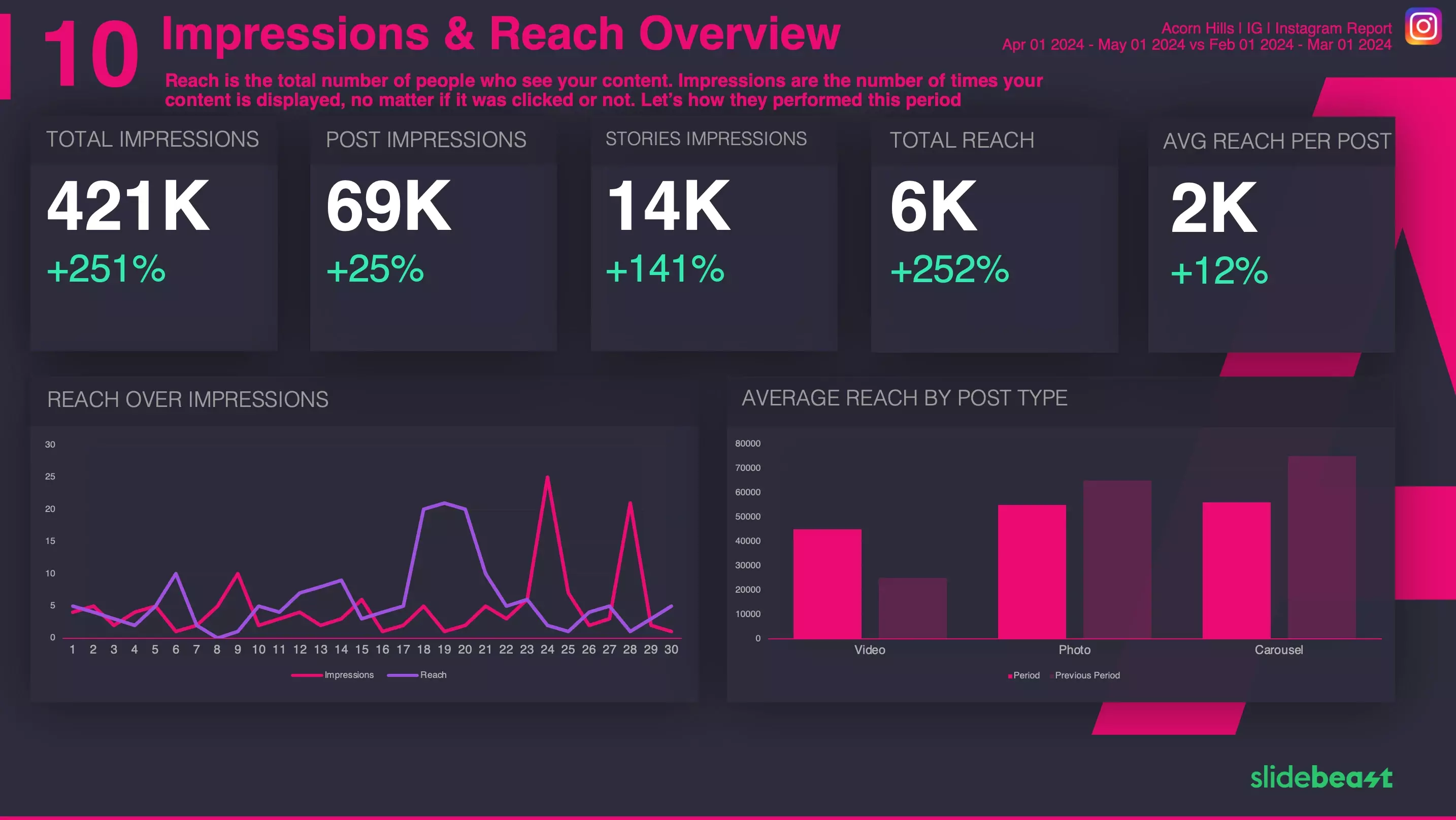 Instagram Dashboard Report Template 3