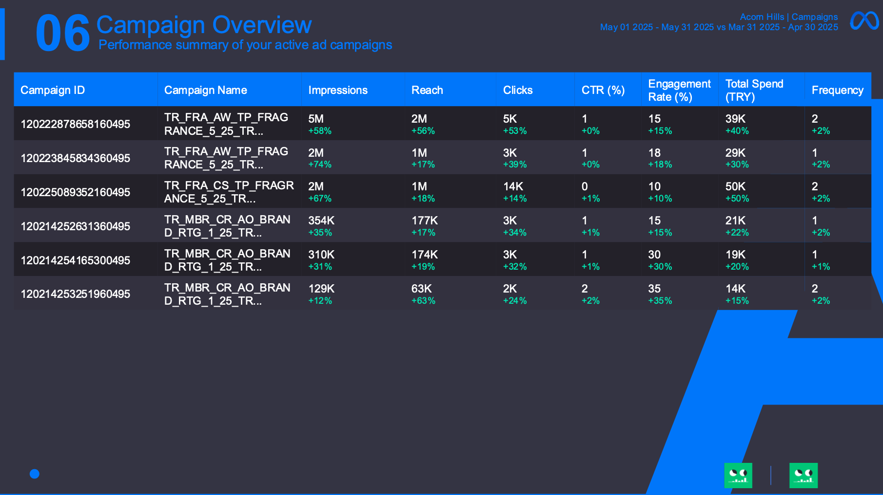 Meta Ads Campaigns Report Template 1