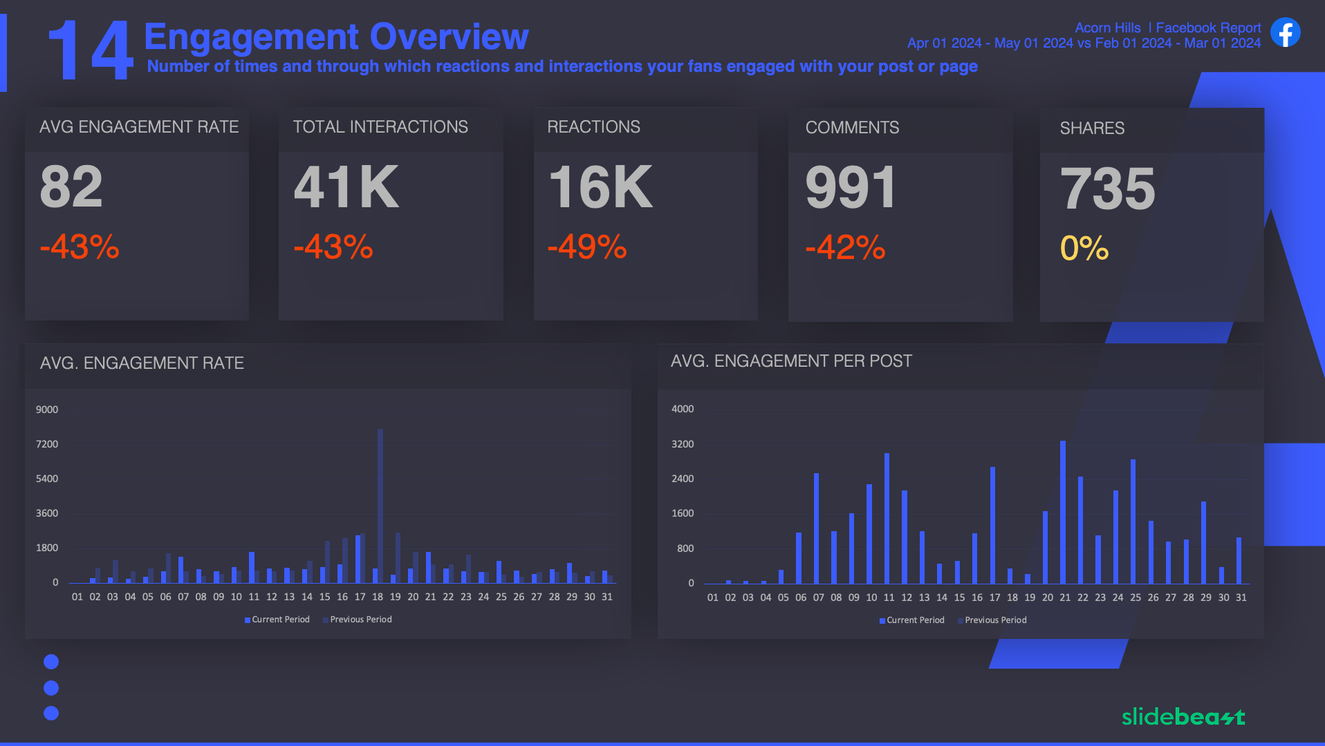 Facebook Dashboard Report Template 3